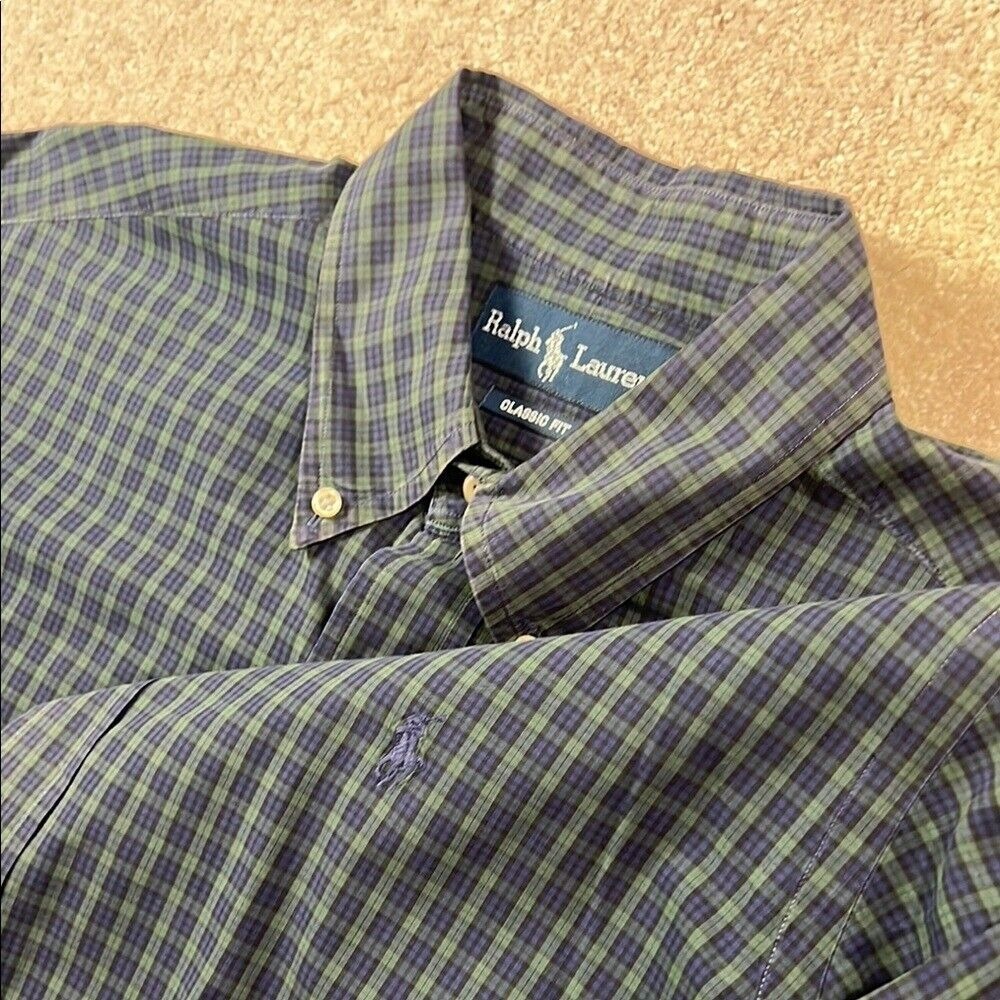 Polo Ralph Lauren Men's Blue Checkered‎ Shirt - Picture 2 of 7